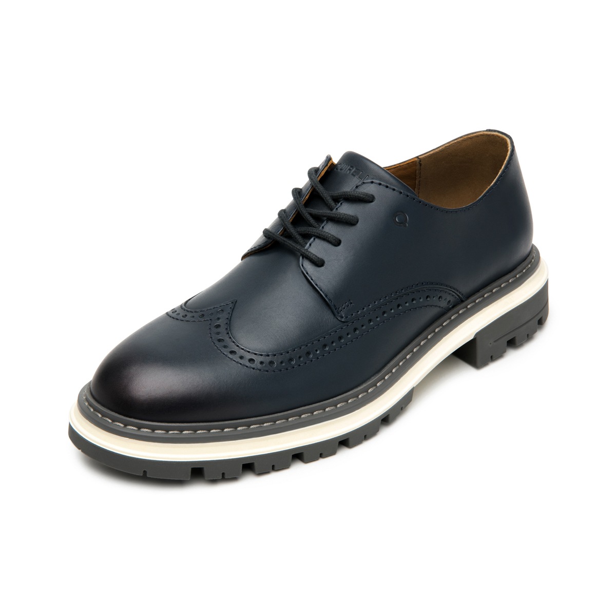 Derby Con Puntera De Ala Quirelli para Hombre con 100% Piel Estilo 705302 Azul