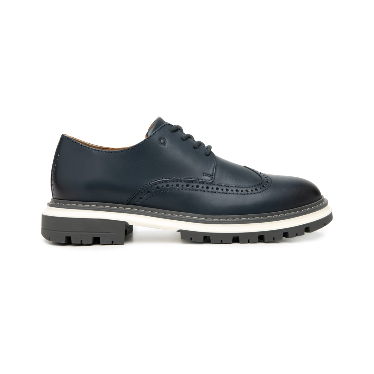 Derby Con Puntera De Ala Quirelli para Hombre con 100% Piel Estilo 705302 Azul
