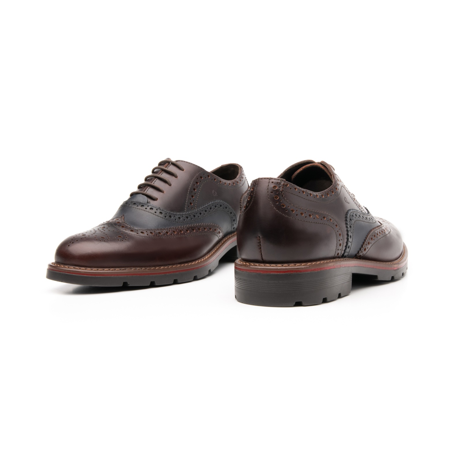 Zapato Oxford Bostoniano Quirelli Con Piel De Borrego Para Hombre - Estilo 88602 Nogal