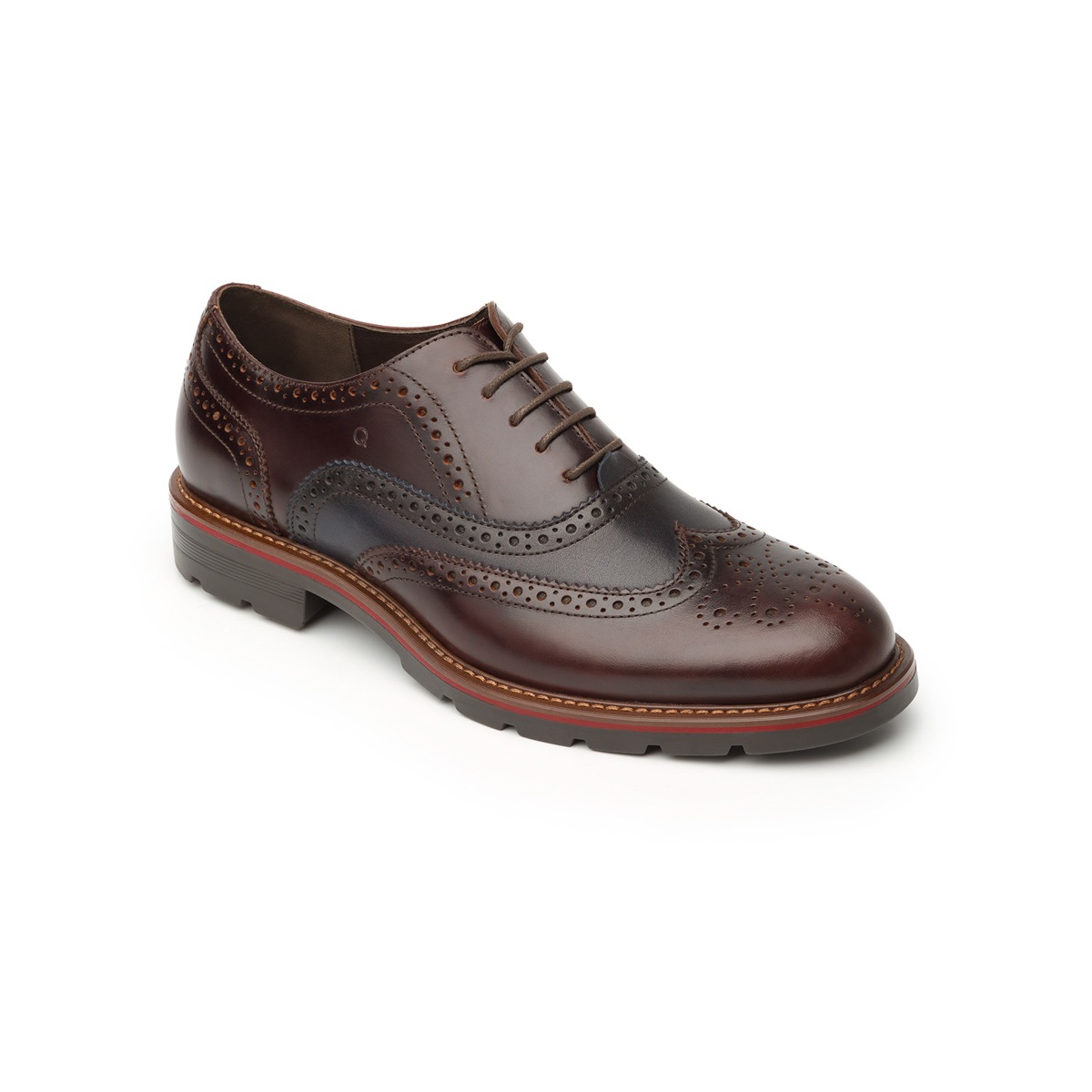 Zapato Oxford Bostoniano Quirelli Con Piel De Borrego Para Hombre - Estilo 88602 Nogal