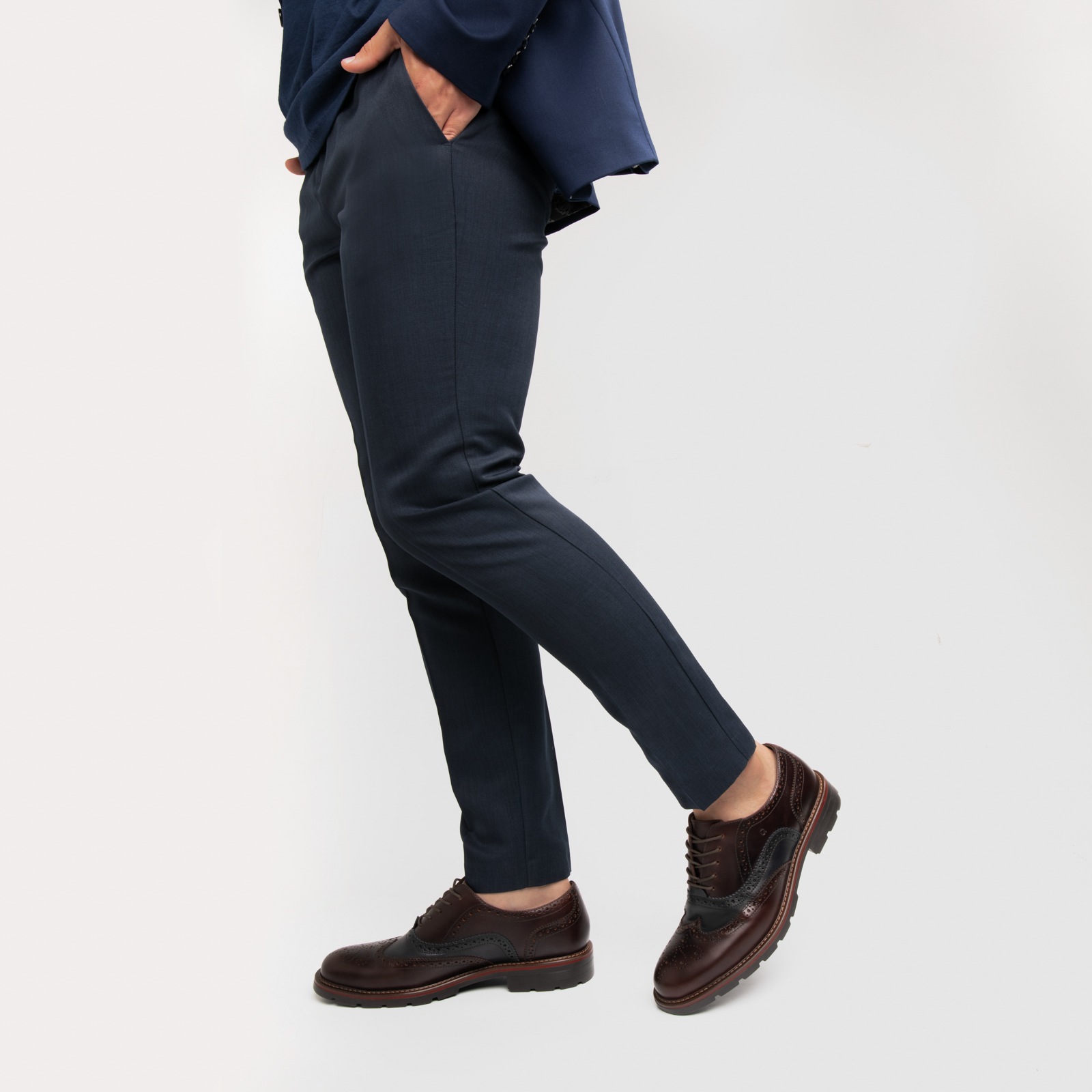Zapato Oxford Bostoniano Quirelli Con Piel De Borrego Para Hombre - Estilo 88602 Nogal