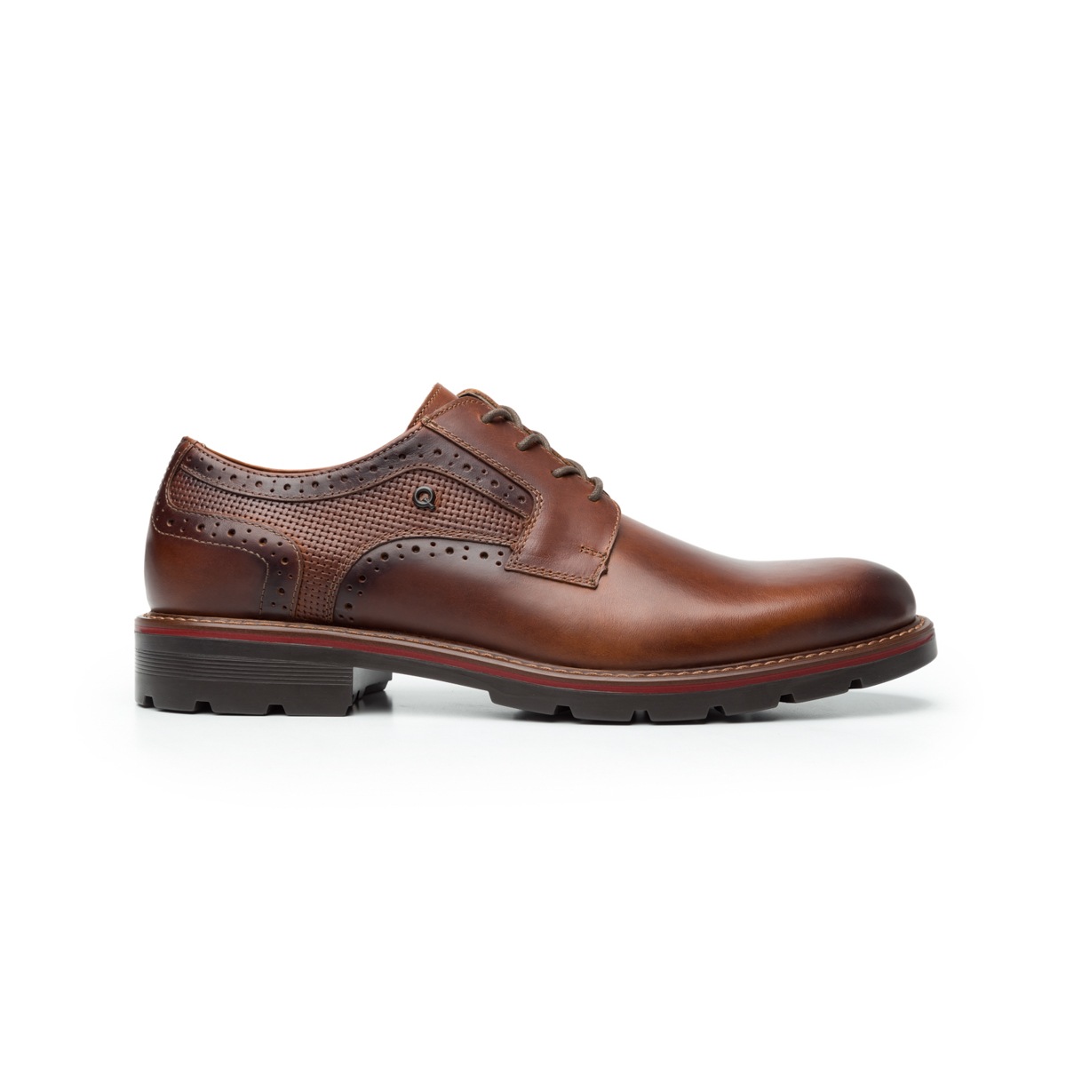Zapato Derby Quirelli Con Detalle De Perforados Para Hombre - Estilo 88610 Tan