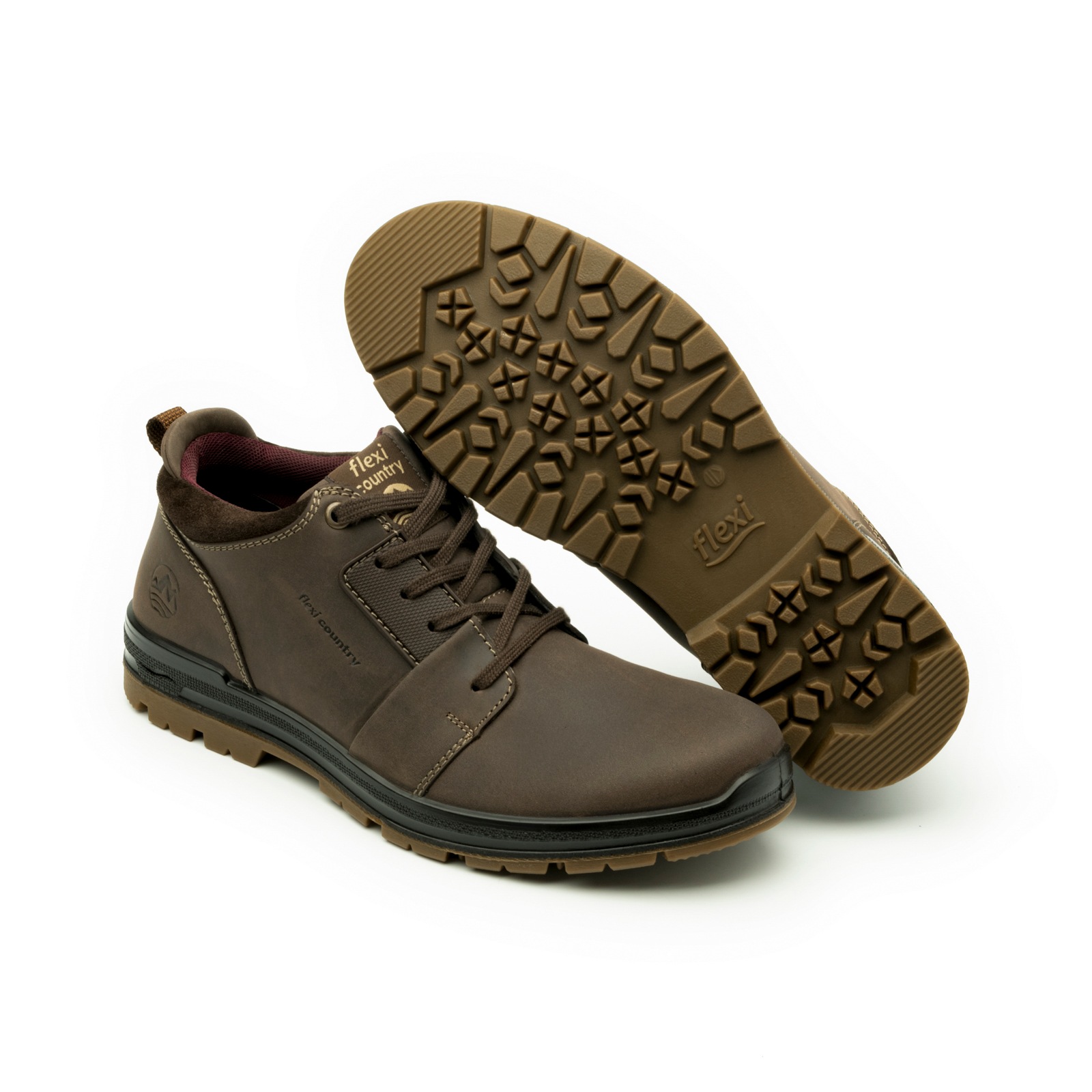Derby Outdoor Apiezado Flexi Country para Hombre con Sistema De Mejor Agarre Estilo 92111 Chocolate