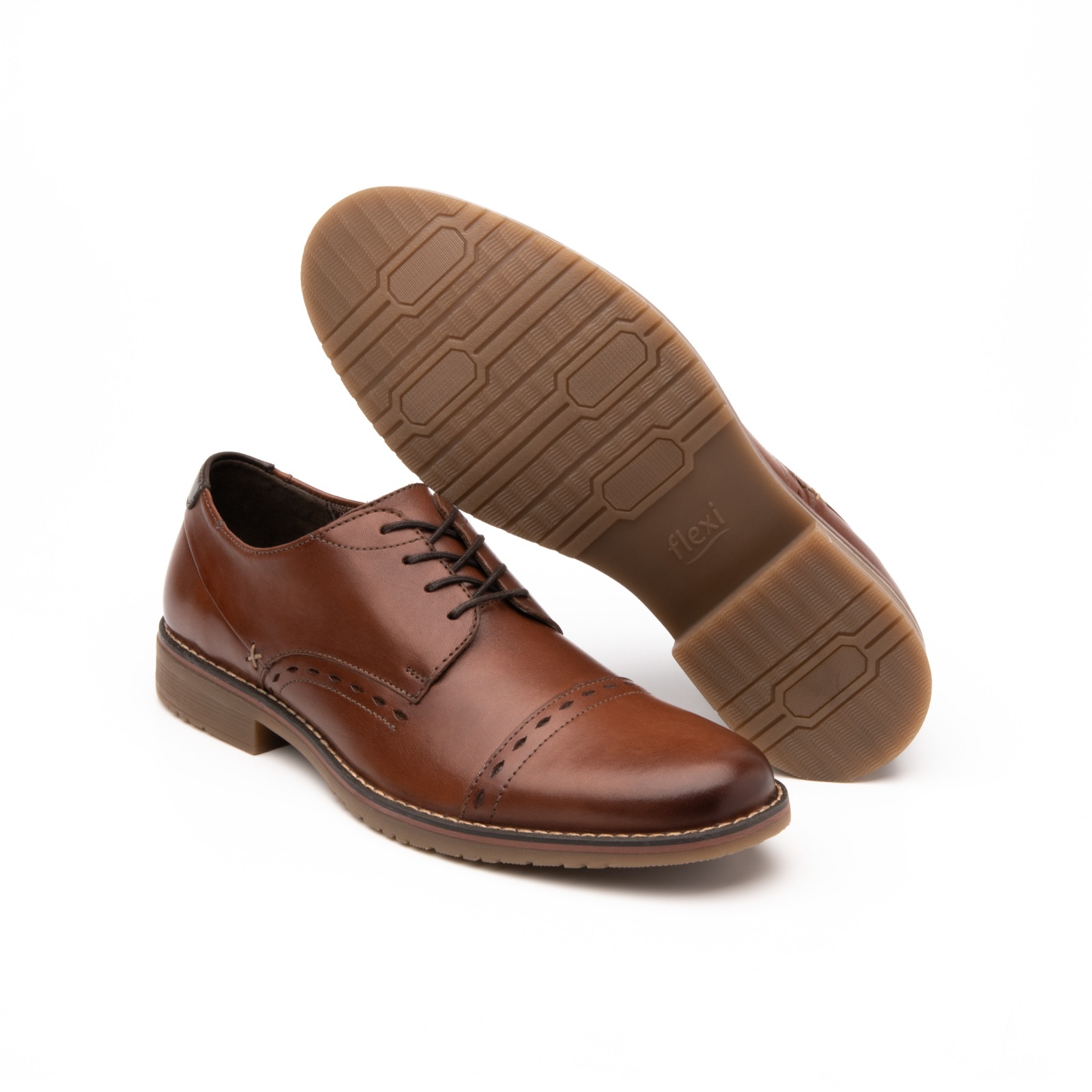Zapato Casual Urbano Flexi Con Puntera Bostoniana Para Hombre - Estilo 92410 Tan
