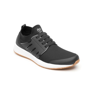 Sneaker Universitario Flexi Con Agujetas Elásticas Para Hombre - Estilo 97405 Negro Sneaker Universitario Flexi Con Agujetas Elásticas Para Hombre - Estilo 97405 Negro
