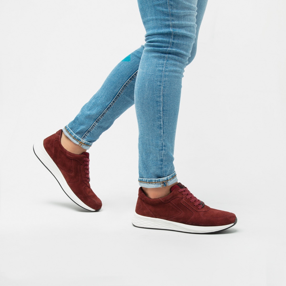 Sneaker Universitario Flexi De Gamuza Para Hombre - Estilo 97406 Burgundy