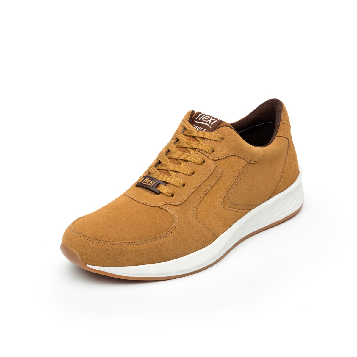 Sneaker Universitario Flexi De Gamuza Para Hombre - Estilo 97406 Mostaza